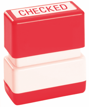 Checked Stamp Self Inking